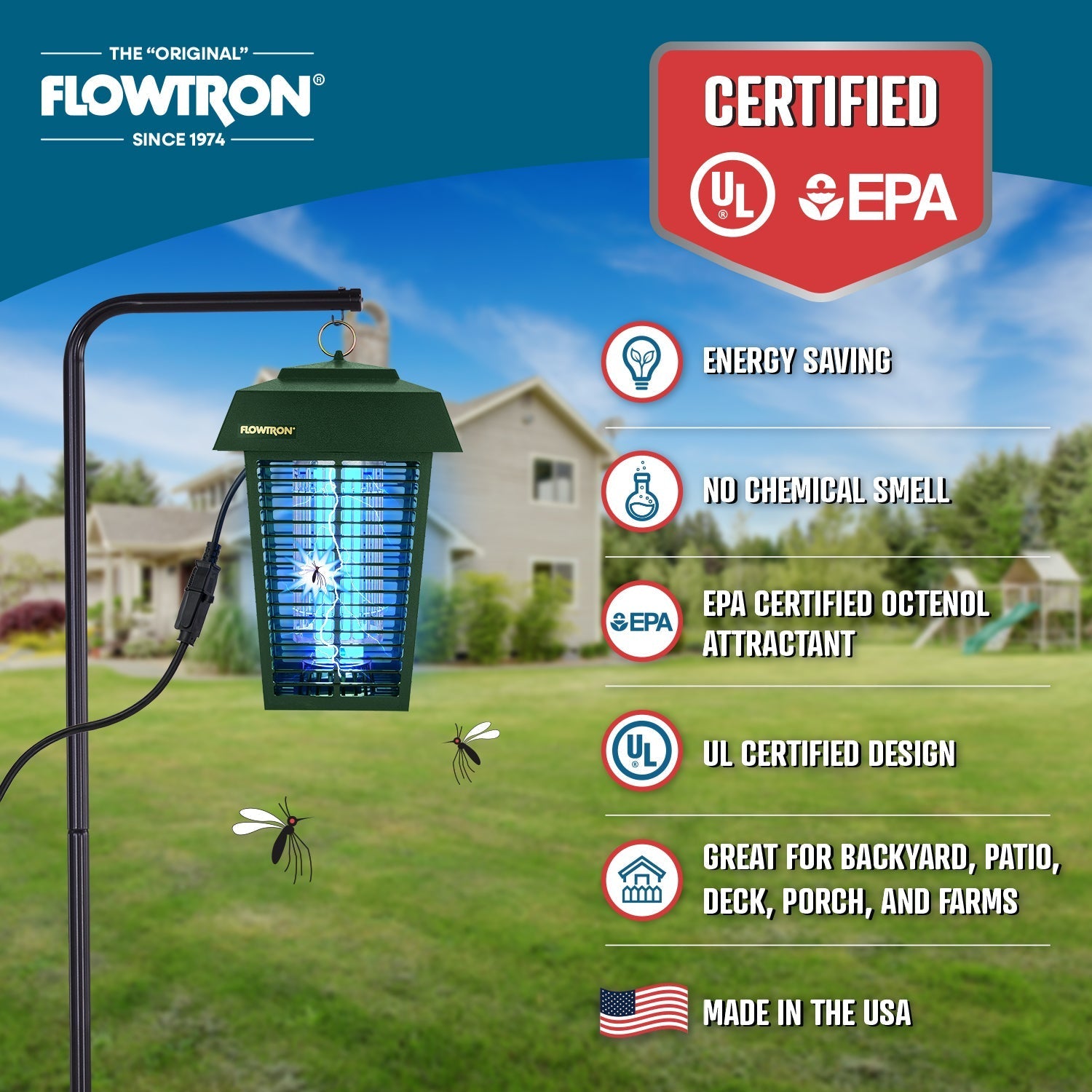 Flowtron 40W Outdoor Bug Zapper, 1 Acre Coverage