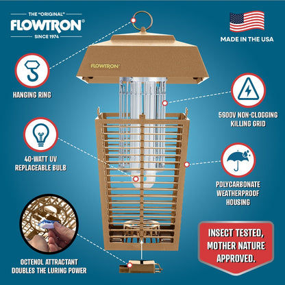 Flowtron 40W Outdoor Bug Zapper, 1 Acre Coverage