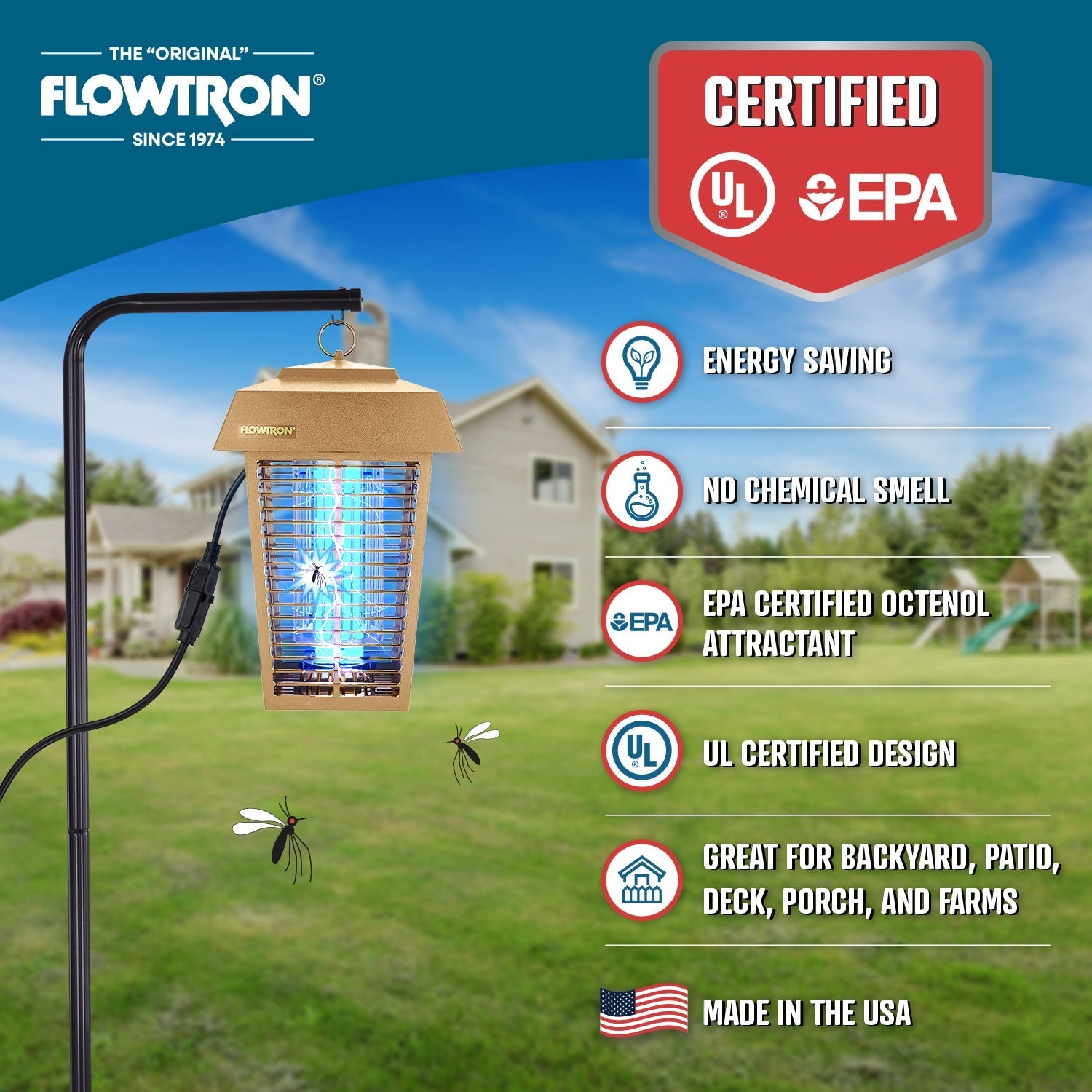 Flowtron 40W Outdoor Bug Zapper, 1 Acre Coverage